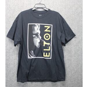 Elton John 2017 World Tour Band Concert Piano Music T-shirt Size XL Double Sided